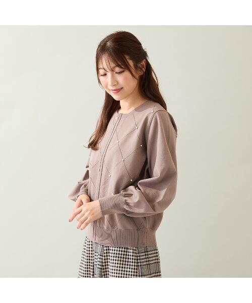 Rose Tiara / ローズティアラ ニット・セーター | 【人気商品の新型】アーガイルZIPカーディガン | 詳細2