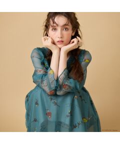 ローズティアラ ジョリープッペ ブラウス リボン柄 ゆったり 袖ボリューム 希少 Jolly Poupee | Rose Tiara / ローズティアラ （レディース