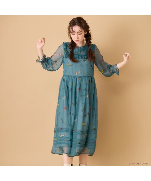 Rose Tiara / ローズティアラ ミニ丈・ひざ丈ワンピース | 【くらはしれいコラボ】クロネコPTピンタックフリルワンピース | 詳細8