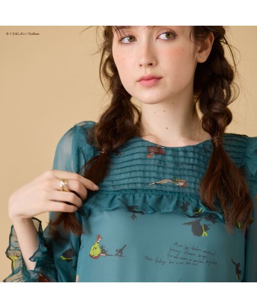 Rose Tiara / ローズティアラ ミニ丈・ひざ丈ワンピース | 【くらはしれいコラボ】クロネコPTピンタックフリルワンピース | 詳細10