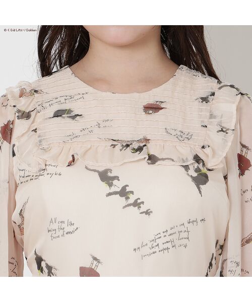 Rose Tiara / ローズティアラ ミニ丈・ひざ丈ワンピース | 【くらはしれいコラボ】クロネコPTピンタックフリルワンピース | 詳細14