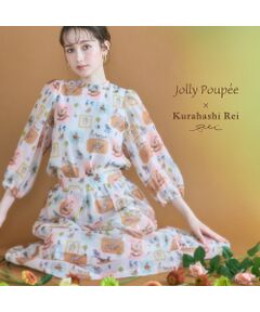 ローズティアラ ジョリープッペ ブラウス リボン柄 ゆったり 袖ボリューム 希少 Jolly Poupee | Rose Tiara / ローズティアラ (レディース