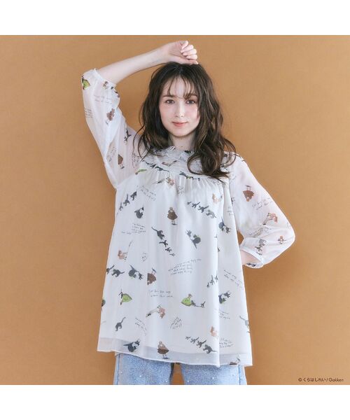 Rose Tiara / ローズティアラ シャツ・ブラウス | 【くらはしれいコラボ】クロネコPTピンタックフリルカラーブラウス | 詳細2