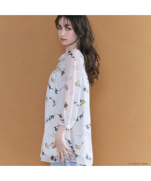 Rose Tiara / ローズティアラ シャツ・ブラウス | 【くらはしれいコラボ】クロネコPTピンタックフリルカラーブラウス | 詳細3