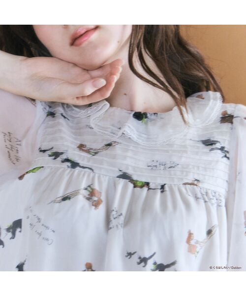 Rose Tiara / ローズティアラ シャツ・ブラウス | 【くらはしれいコラボ】クロネコPTピンタックフリルカラーブラウス | 詳細5