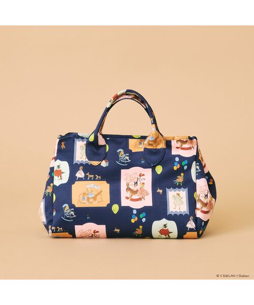 Rose Tiara/ローズティアラ 【くらはしれいコラボ】MIXプリントトートバッグ ダークブルー F Rose Tiara/ローズティアラ 【くらはしれいコラボ】MIXプリントトートバッグ ダークブルー F