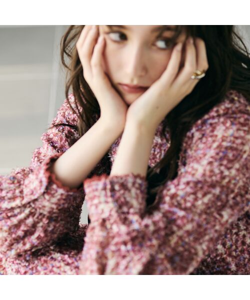 Rose Tiara / ローズティアラ ミニ丈・ひざ丈ワンピース | ツィードプリントワンピース | 詳細5