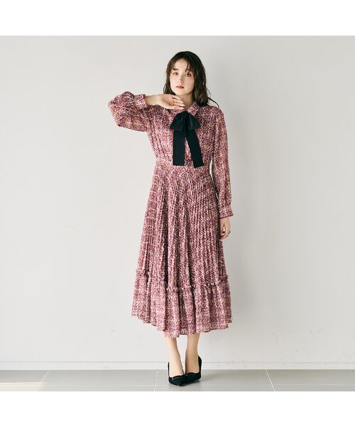 Rose Tiara / ローズティアラ ミニ丈・ひざ丈ワンピース | ツィードプリントワンピース | 詳細7