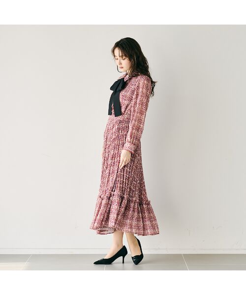 Rose Tiara / ローズティアラ ミニ丈・ひざ丈ワンピース | ツィードプリントワンピース | 詳細8