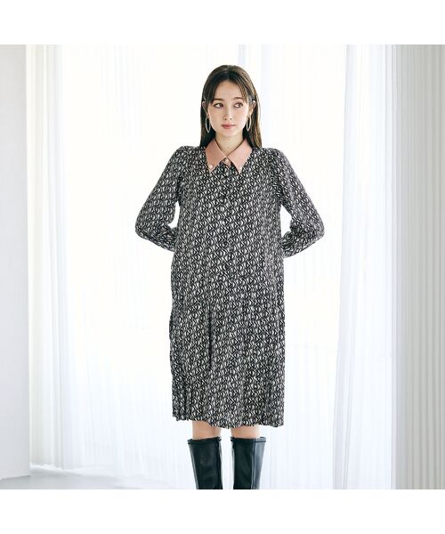 Rose Tiara / ローズティアラ ミニ丈・ひざ丈ワンピース | ビジュー釦ヴィンテージ風ワンピース | 詳細1