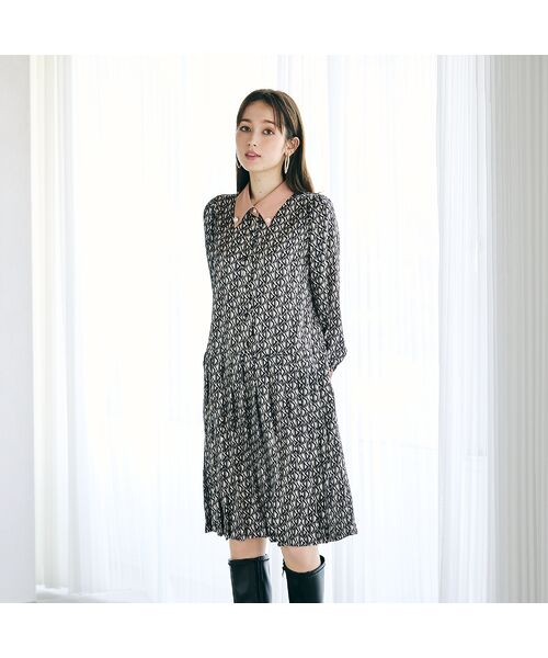 Rose Tiara/ローズティアラ ビジュー釦ヴィンテージ風ワンピース ベージュ 42 Rose Tiara/ローズティアラ ビジュー釦ヴィンテージ風ワンピース ベージュ 42