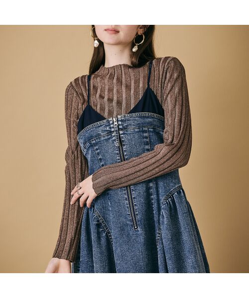 Rose Tiara / ローズティアラ ミニ丈・ひざ丈ワンピース | デニムドッキングワンピース | 詳細11