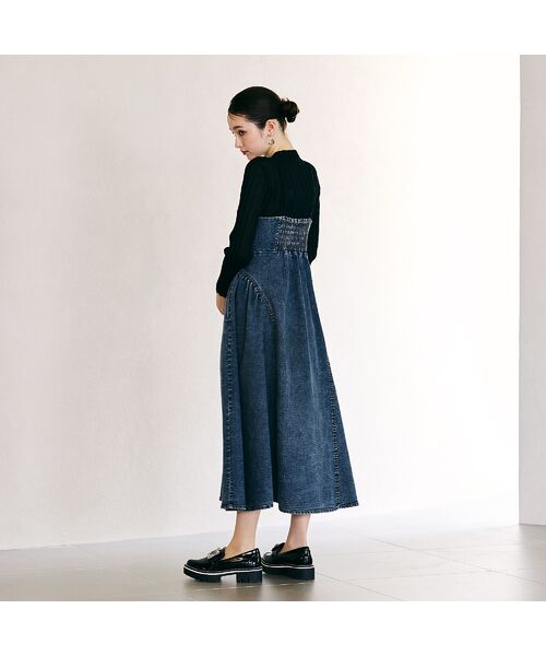 Rose Tiara / ローズティアラ ミニ丈・ひざ丈ワンピース | デニムドッキングワンピース | 詳細5