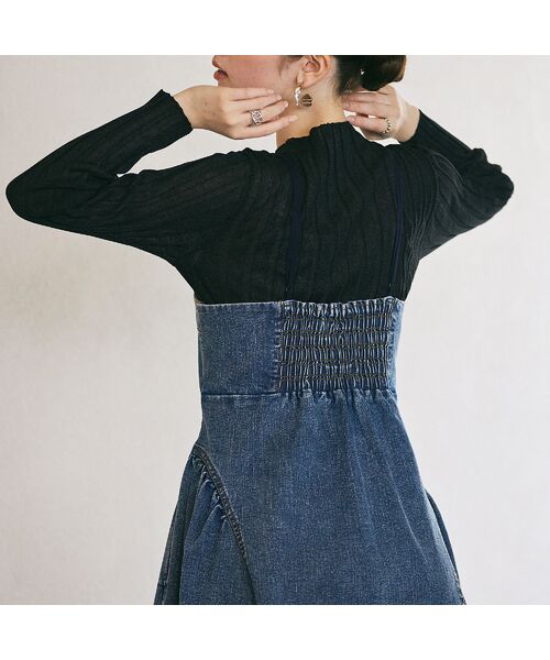 Rose Tiara / ローズティアラ ミニ丈・ひざ丈ワンピース | デニムドッキングワンピース | 詳細6