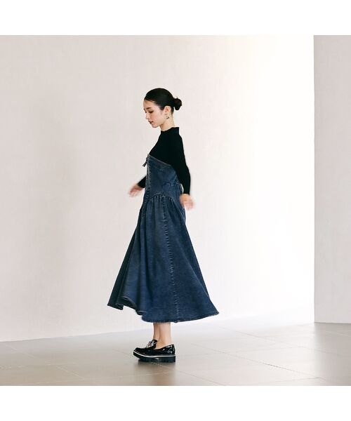 Rose Tiara / ローズティアラ ミニ丈・ひざ丈ワンピース | デニムドッキングワンピース | 詳細8
