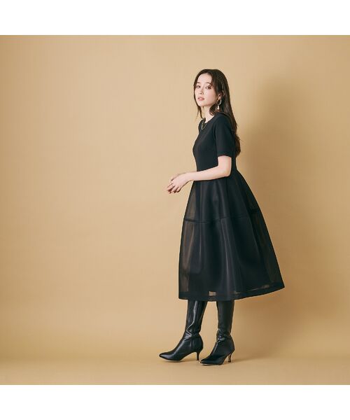 Rose Tiara / ローズティアラ ミニ丈・ひざ丈ワンピース | 【M-StyleLuxeコラボ】【人気のため追加】メッシュスカートワンピース | 詳細1