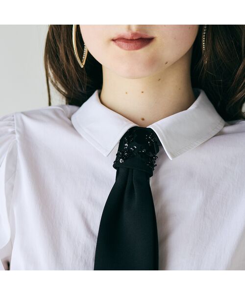 Rose Tiara / ローズティアラ シャツ・ブラウス | ビジューネクタイ付きシャツ | 詳細4