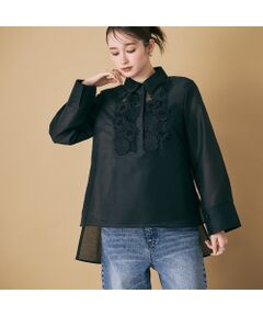 Rose Tiara / ローズティアラ シャツ・ブラウス | 立体フラワーモチーフ付きブラウス