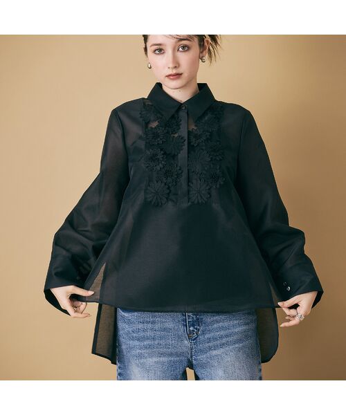 Rose Tiara / ローズティアラ シャツ・ブラウス | 立体フラワーモチーフ付きブラウス | 詳細7