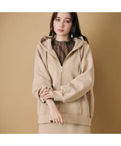 ローズティアラ46オフホワイトパーカー 長袖バックフルジップ パーカー ローズティアラ46オフホワイトパーカー 長袖バックフルジップ