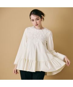 Rose Tiara / ローズティアラ シャツ・ブラウス | 胸元フラワー×レースブラウス