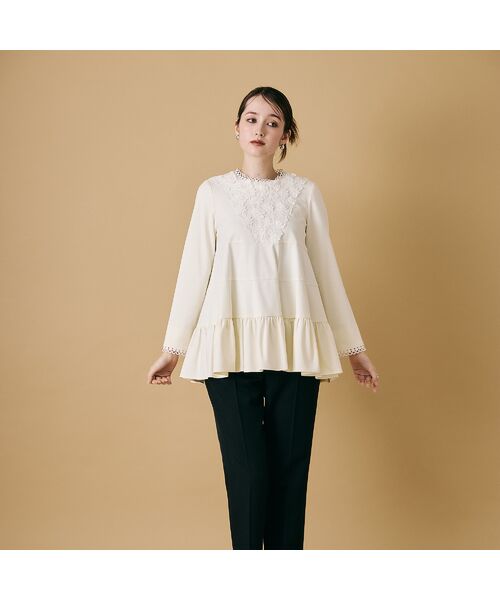 Rose Tiara / ローズティアラ シャツ・ブラウス | 胸元フラワー×レースブラウス | 詳細1