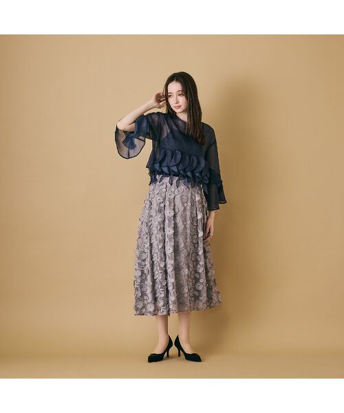 Rose Tiara / ローズティアラ ミニ・ひざ丈スカート | チュールレーススカート | 詳細1