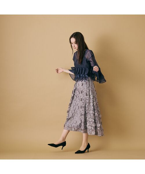 Rose Tiara/ローズティアラ チュールレーススカート グレー 38