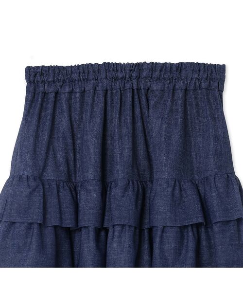 Rose Tiara / ローズティアラ ミニ・ひざ丈スカート | デニムプリントオーガンジースカート | 詳細10