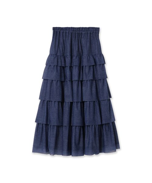 Rose Tiara / ローズティアラ ミニ・ひざ丈スカート | デニムプリントオーガンジースカート | 詳細9