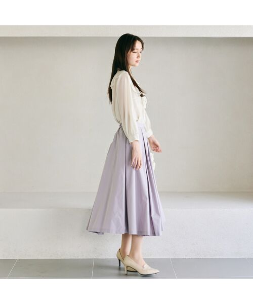 Rose Tiara / ローズティアラ ミニ・ひざ丈スカート | 立体フラワーモチーフ付きフレアスカート | 詳細5