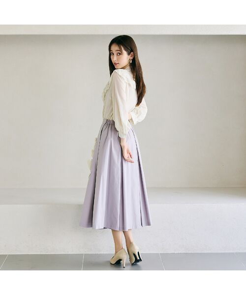 Rose Tiara / ローズティアラ ミニ・ひざ丈スカート | 立体フラワーモチーフ付きフレアスカート | 詳細7