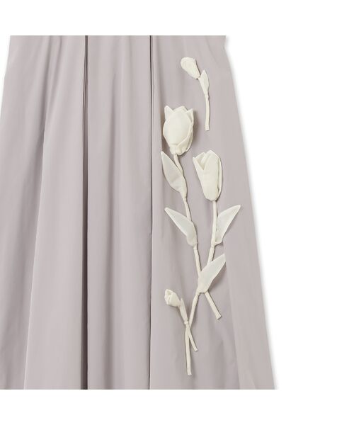 Rose Tiara / ローズティアラ ミニ・ひざ丈スカート | 立体フラワーモチーフ付きフレアスカート | 詳細16