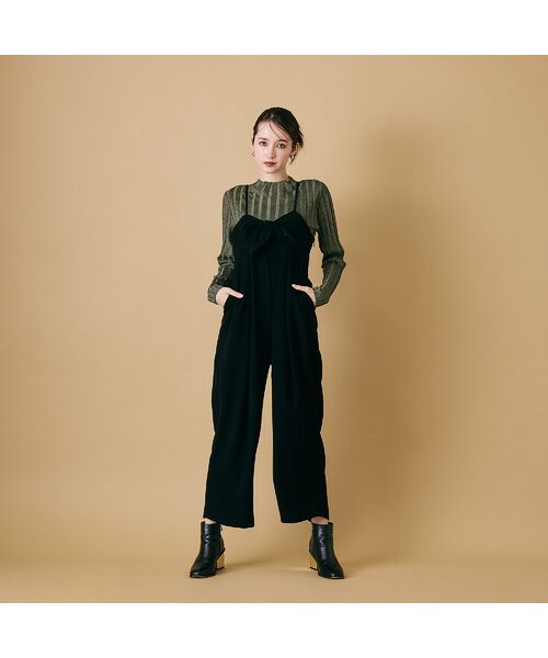 Rose Tiara/ローズティアラ 胸元リボンサロペット ブラック 38