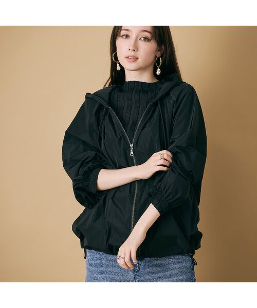 Rose Tiara/ローズティアラ たっぷりギャザーマウンテンパーカー ブラック F