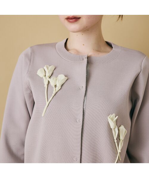 Rose Tiara / ローズティアラ ニット・セーター | 立体フラワーモチーフ付きカーディガン | 詳細4