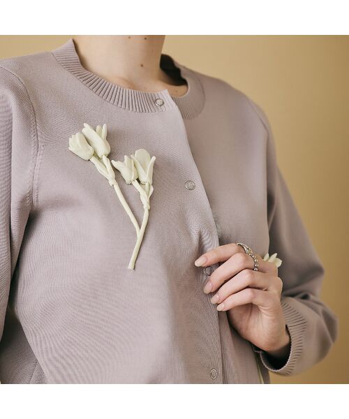 Rose Tiara / ローズティアラ ニット・セーター | 立体フラワーモチーフ付きカーディガン | 詳細5