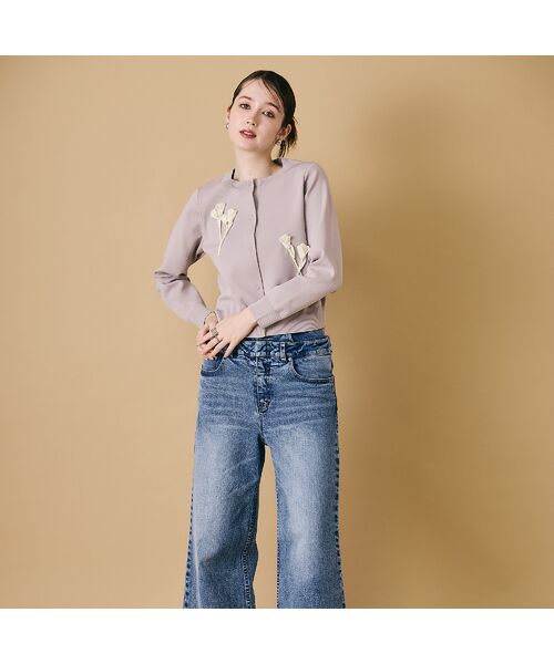 Rose Tiara / ローズティアラ ニット・セーター | 立体フラワーモチーフ付きカーディガン | 詳細6