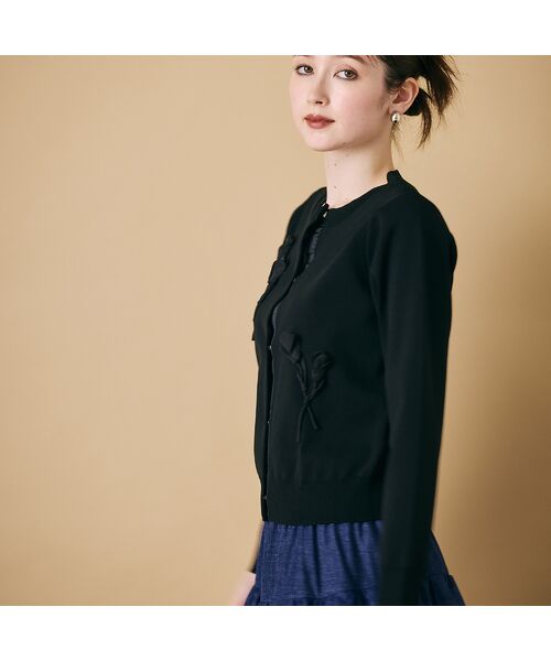 Rose Tiara / ローズティアラ ニット・セーター | 立体フラワーモチーフ付きカーディガン | 詳細8