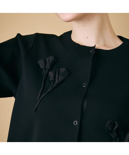 Rose Tiara / ローズティアラ ニット・セーター | 立体フラワーモチーフ付きカーディガン | 詳細10