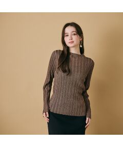 Rose Tiara / ローズティアラ ニット・セーター | ラメ入りワイドリブニット