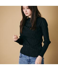 Rose Tiara / ローズティアラ ニット・セーター | ラメ入りワイドリブニット