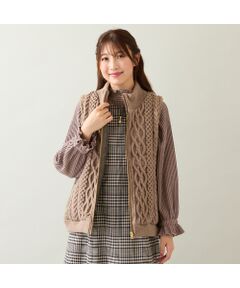 Rose Tiara / ローズティアラ その他アウター | ケーブルニットドッキングベスト