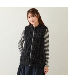 Rose Tiara / ローズティアラ その他アウター | ケーブルニットドッキングベスト