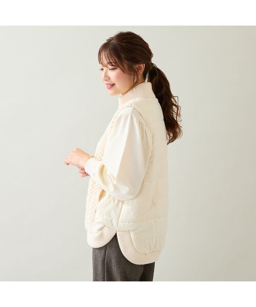 Rose Tiara / ローズティアラ その他アウター | ケーブルニットドッキングベスト | 詳細3