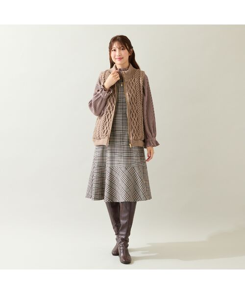 Rose Tiara / ローズティアラ その他アウター | ケーブルニットドッキングベスト | 詳細7