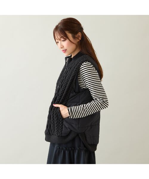 Rose Tiara / ローズティアラ その他アウター | ケーブルニットドッキングベスト | 詳細9