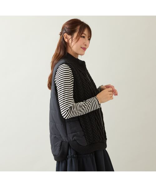 Rose Tiara / ローズティアラ その他アウター | ケーブルニットドッキングベスト | 詳細10