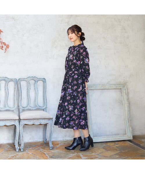 Rose Tiara / ローズティアラ ミニ丈・ひざ丈ワンピース | フラワープリントワンピース | 詳細2