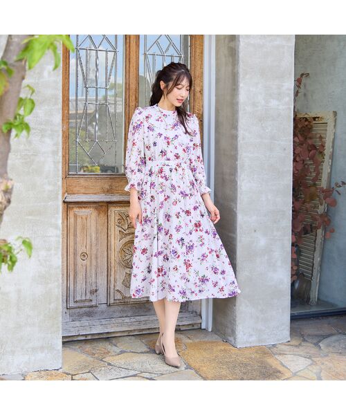 Rose Tiara / ローズティアラ ミニ丈・ひざ丈ワンピース | フラワープリントワンピース | 詳細4